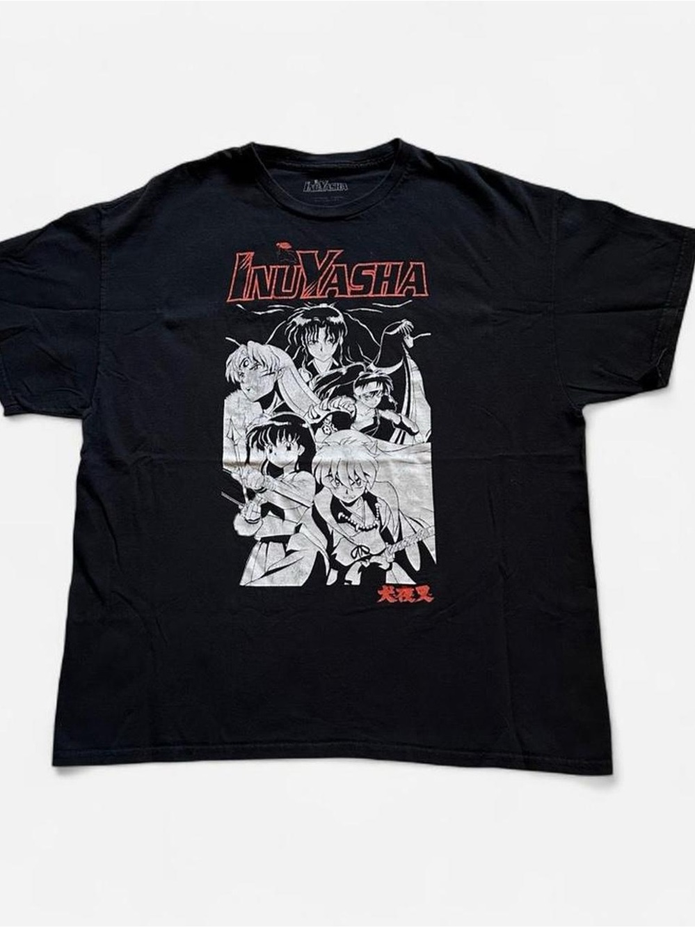 Inuyasha Black anime manga Graphic Tee with Red Logo XL
